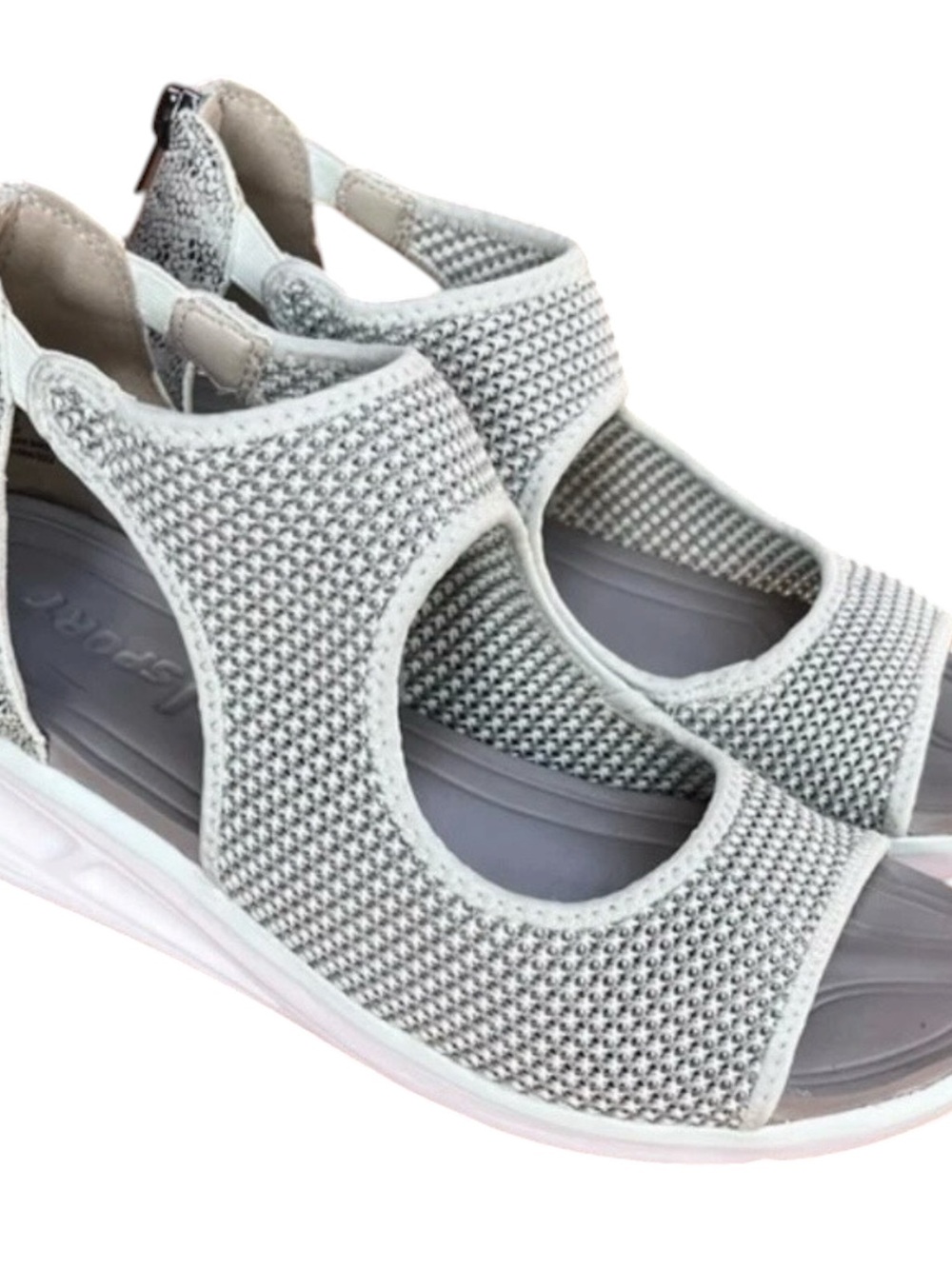 JBU by Jambu Margot Gray Snake Knit Memory Foam Comfort Walking Sandals 8.5